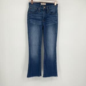 Madewell Cali-Demi Boot Jeans Cropped Raw Hem Size 23P 23 Petite